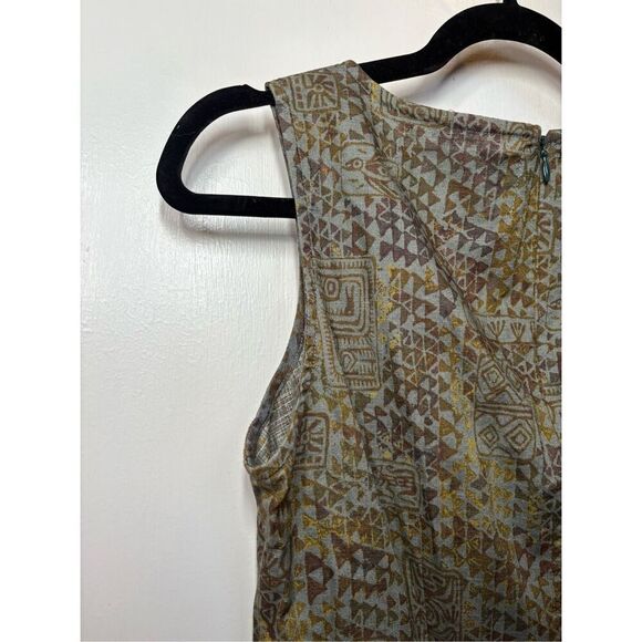 Peruvian Connection Green Tribal Print Cotton Midi Dress size 6 NWOT - Picture 6 of 10